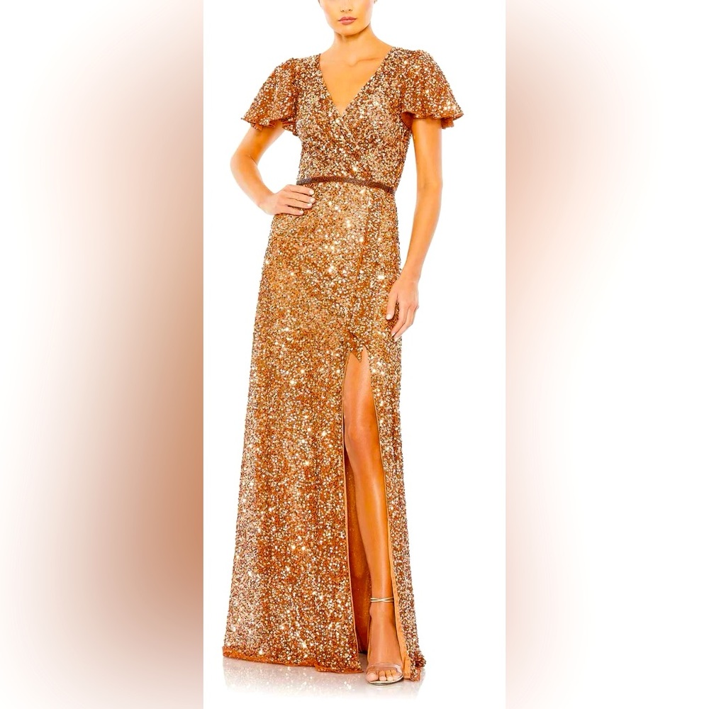 👗NWT! Mac Duggal Sequin & Bead Butterfly Dress